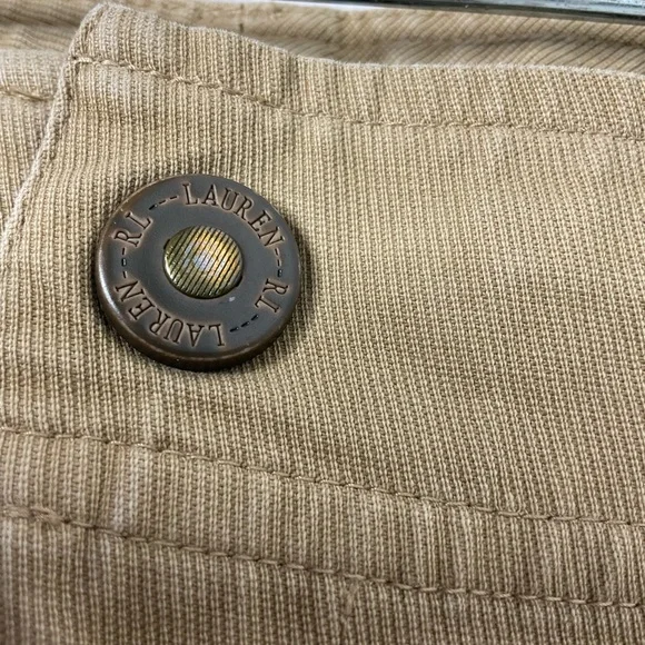 Lauren Ralph Lauren Khaki Twill Pants Horseshoe Charm Size 12 - Picture 7 of 13